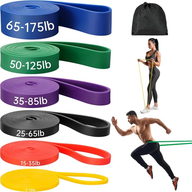 Detalle de Widerstandsbänder Set mit Türanker & Handgriffen – Trainings-Gummibänder für Kraftaufbau, Stretch & Klimmzug