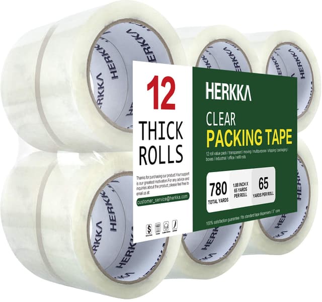 Detalle de HERKKA Clear Packing Tape 12 Rolls