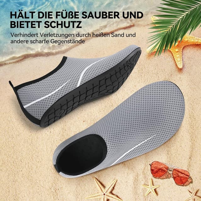 Detalle de VOLHAL Wasserschuhe für Herren & Damen – atmungsaktives Mesh, schnelltrocknende Beach- und Schwimmschuhe