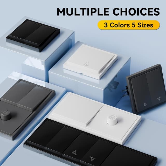 Thumbnail 6 de BSEEDLIFE Unterputz-Lichtschalter 1-fach 2-Wege mit PC-Rahmen, weiß (Modern Wandschalter)