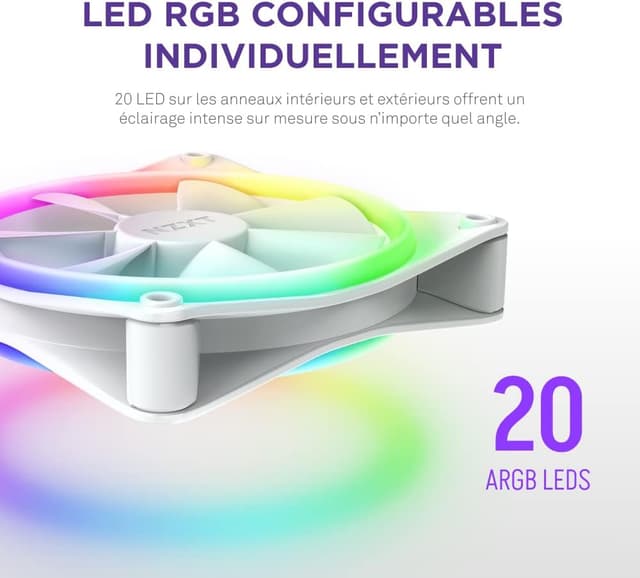 Thumbnail 2 de NZXT F140 RGB Duo 140 mm Blanc