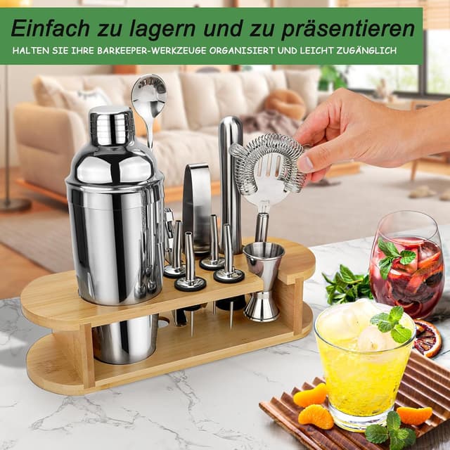 Detalle de Cocktail Shaker Set 12-teilig mit Ständer