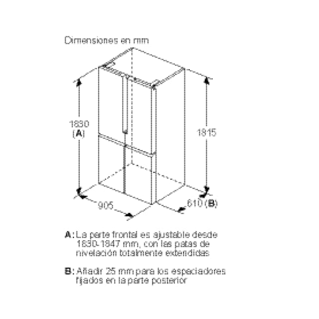 Detalle de Siemens KF96NVPEA frigorífico americano No Frost