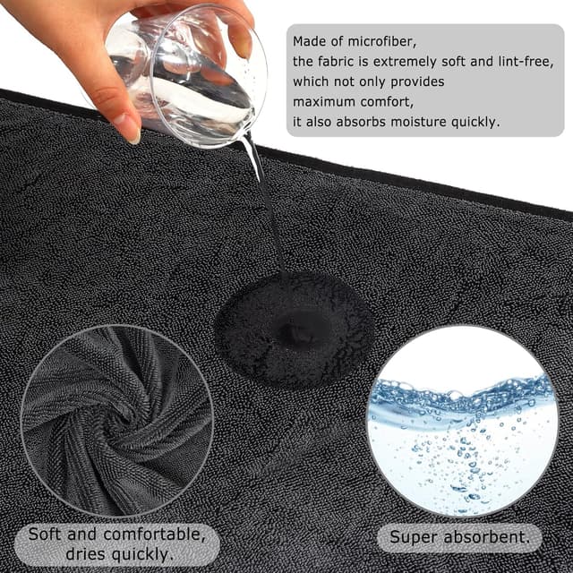 Thumbnail 3 de Leseed Mikrofasertücher Auto 60 x 40 cm 600 GSM Grau 🧼