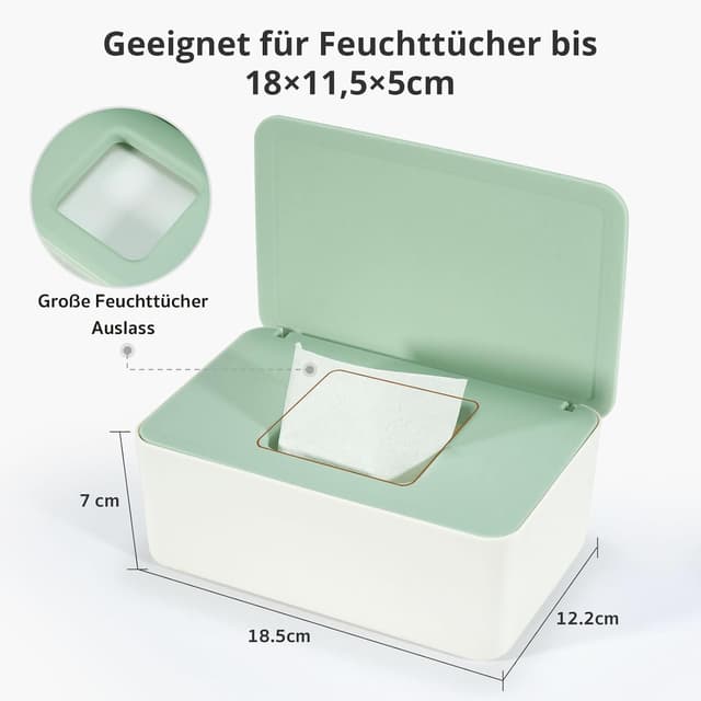 Detalle 2 de Feuchttücher Box für Baby Grün