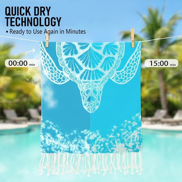 Thumbnail 5 de Haleey Turkish Cotton Beach Towel 2-pack 🏖