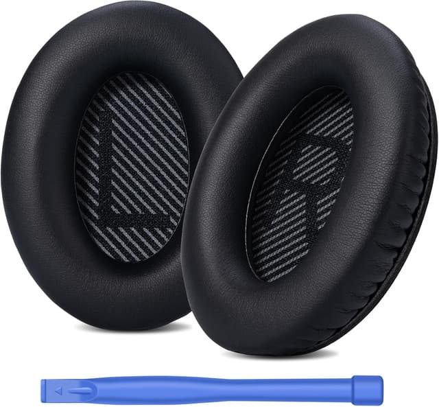 Detalle de Headphones Replacement Ear Pads for Bose QuietComfort 35/35 II (QC35/QC35 II) – Premium Memory Foam & Protein Leather, Easy Install (Black)