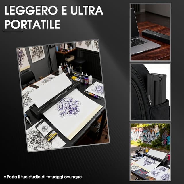 Detalle de Dragonhawk A4 stampante termica per trasferelli tatuaggi portatile wireless