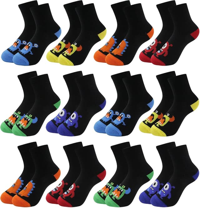Detalle de Uizuooy Kinder-Sportsocken für Fußball (12 Paar) aus Baumwolle – atmungsaktiv & hautfreundlich