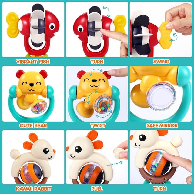 Thumbnail 4 de Baby Toys 6-12 Months Suction Rattles