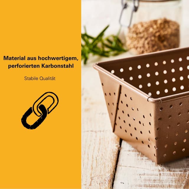 Detalle de Birkmann Laib & Seel 210516 : moule à pain perforé en acier carbone antiadhésif (25 cm)