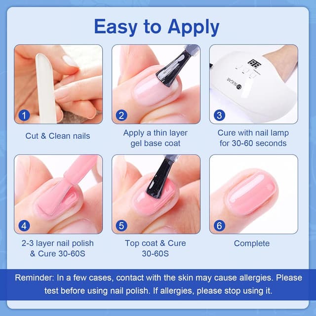 Detalle de Shining She UV Gel-Nagellack Blau Set (6 Farben) – Glitzer & Marineblau, Soak-Off für DIY & Salon