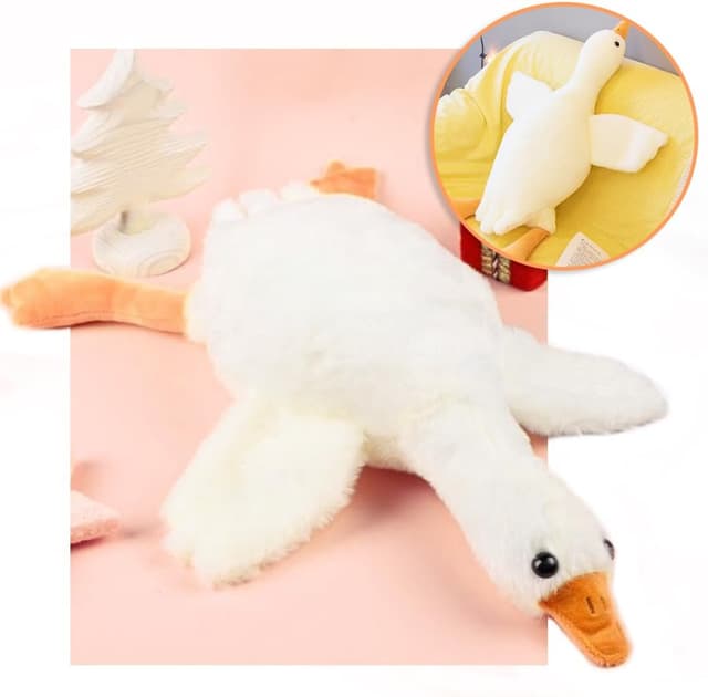 Detalle de Zaloife Peluche Oie géante 50 cm — doudou pour câlins et décoration, à récupérer après compression sous vide