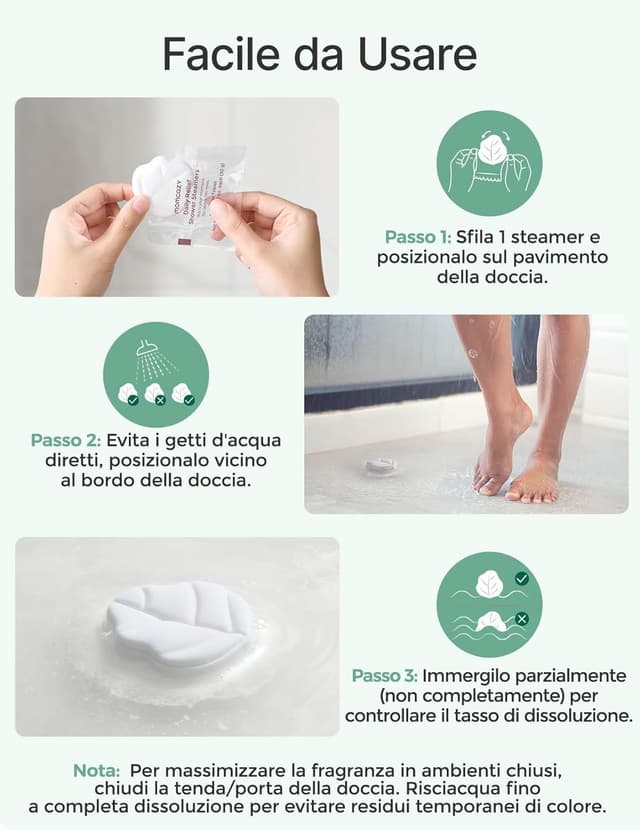 Detalle de Momcozy set di bombe da doccia 14 pezzi a forma di foglia di eucalipto con menta e oli essenziali naturali