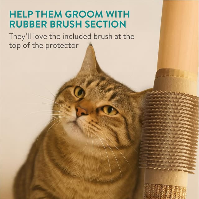 Detalle 1 de Navaris Cat Scratcher and Brush Table Leg Protector sisal mat for furniture protection