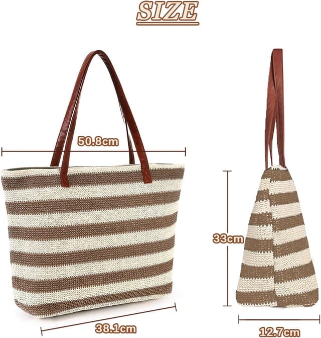 Thumbnail 2 de JFAN Stroh Strandtasche 35×12×19 cm