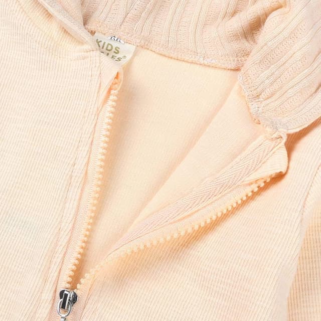 Detalle de Wocharm Newborn bunny ear hooded cotton zip romper set for autumn/winter wear