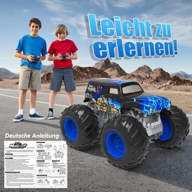 Detalle de Monstertruck 1:16 ferngesteuert mit Licht, 360°-Drehung & Amphibien-Funktion (2,4 GHz, ab 6–8 Jahre)
