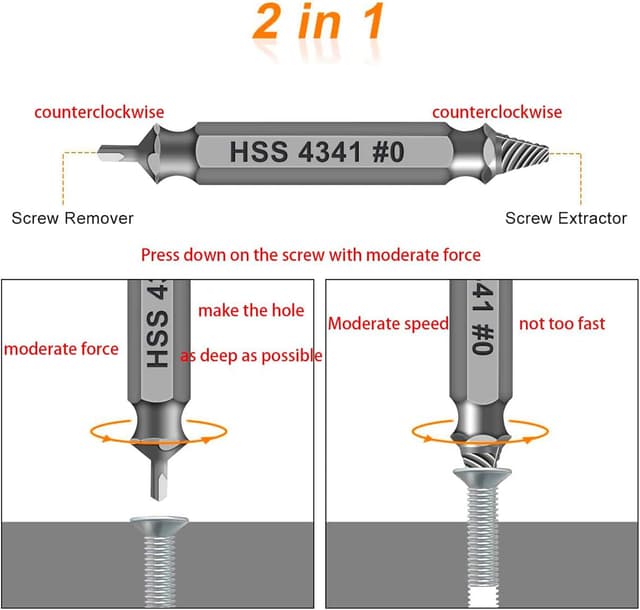 Detalle 2 de HSS Schraubenausdreher Set 5 teilig