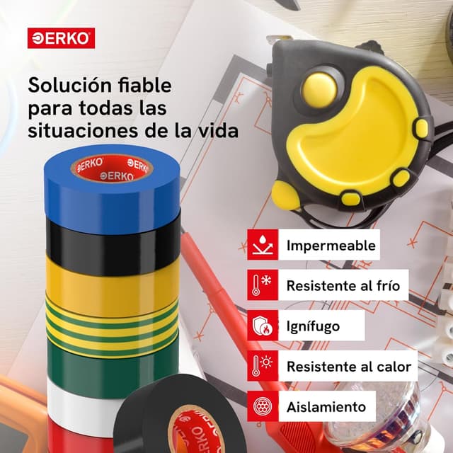 Thumbnail 2 de ERKO cinta aislante 15mm x 10m multicolor