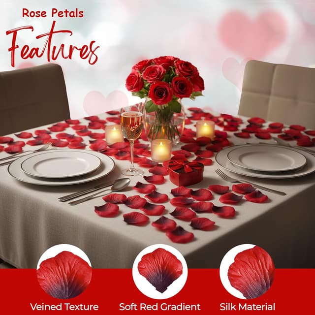 Thumbnail 4 de Valentines decoration set, 1000 fake rose petals