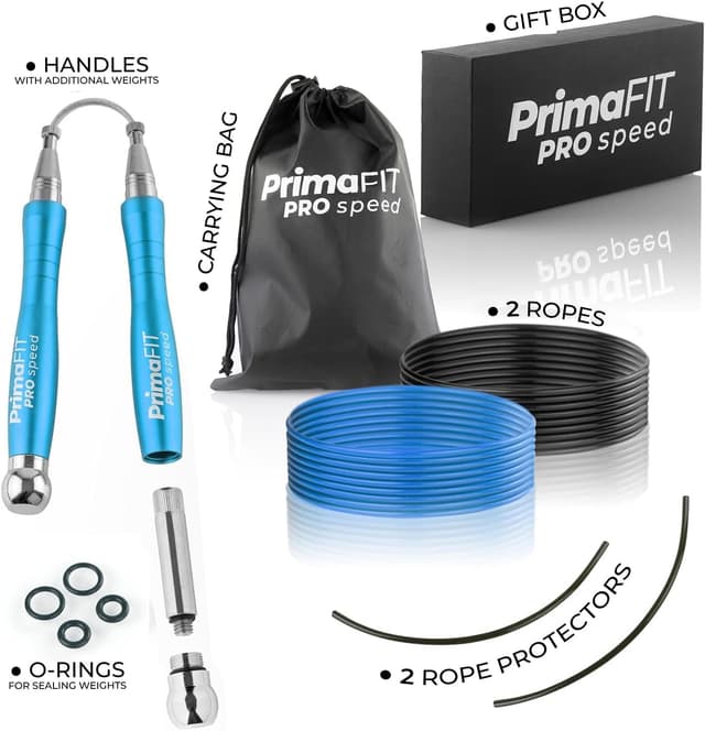 Thumbnail 6 de PrimaFIT Pro Speed Skipping Rope (3m adjustable) weighted jump rope with self-locking aluminium handles and carry bag