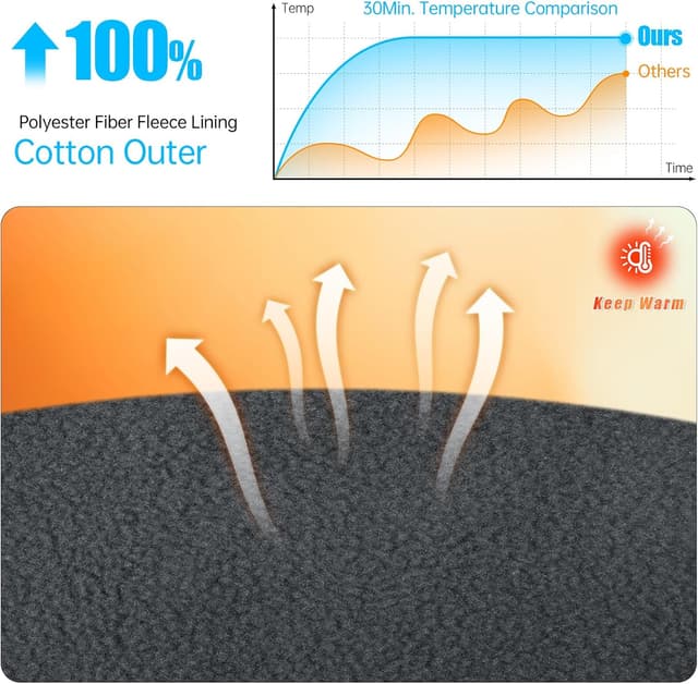 Detalle de LY4U Men’s Fleece Lined Cargo Thermal Trousers with Elastic Waistband and Adjustable Ankle Cuffs