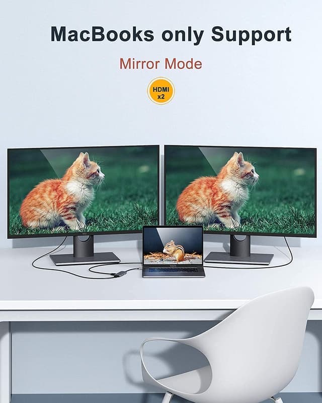 Detalle 2 de MOKiN USB-C Hub mit Dual-HDMI (6-in-1, 4K) und Power Delivery bis 100 W