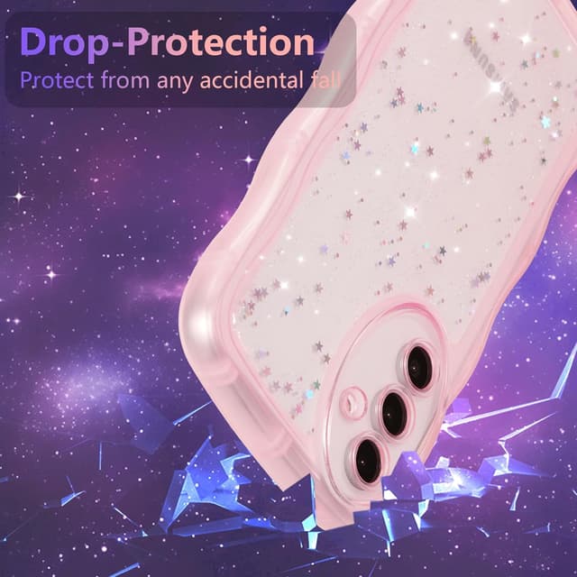 Detalle 2 de ZTOFERA Curly Wave Star Glitter TPU Case for Samsung Galaxy A54 5G (6.4")