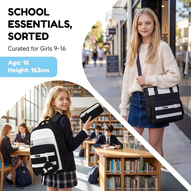 Thumbnail 1 de Amythe Mochila Escolar para Niñas Adolescentes 3 Piezas