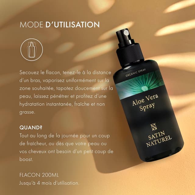 Thumbnail 6 de Satin Naturel Brumisateur Visage Aloe Vera Bio 200 ml – spray hydratant apaisant pour peau sensible