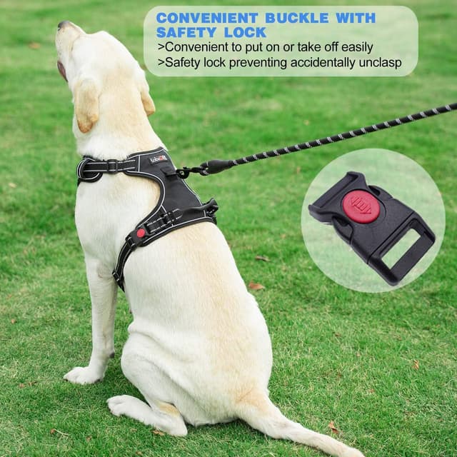 Thumbnail 3 de No Pull Dog Harness Adjustable Reflective 5ft Leash