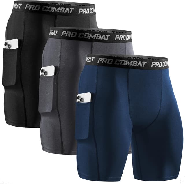 Detalle de Niksa Herren Kompressionsshorts (1- oder 3er-Pack) – schnelltrocknendes Baselayer