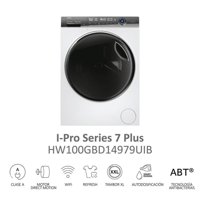 Detalle 1 de Haier HW100GBD14979UIB 10 kg, 1.400 rpm