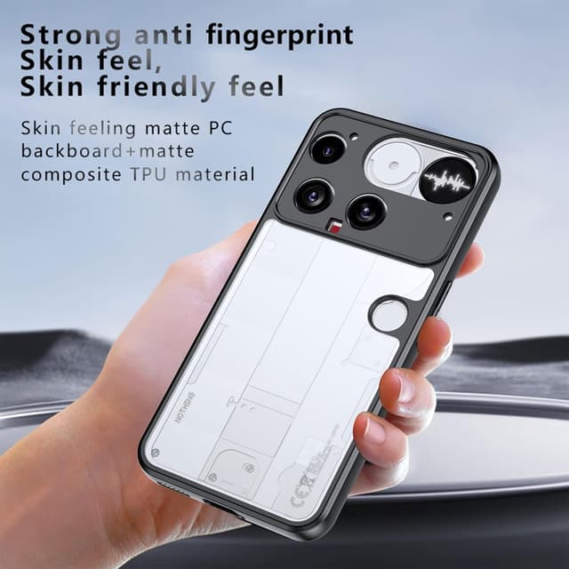 Detalle 2 de Fitudoos Hülle für Nothing Phone 3 – transparente PC-Rückseite gegen Kratzer und Fingerabdrücke