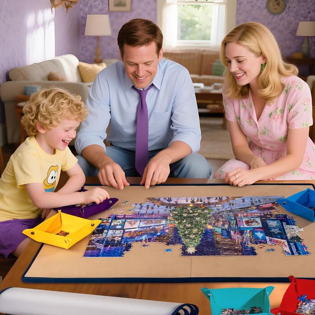 Thumbnail 6 de Tektalk Foldable Jigsaw Board with 6 Sorting Trays (Up to 2000 Pieces) - Khaki