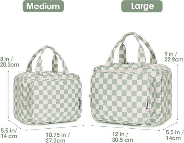 Detalle 2 de Narwey Large Checkered Hanging Travel Toiletry Bag