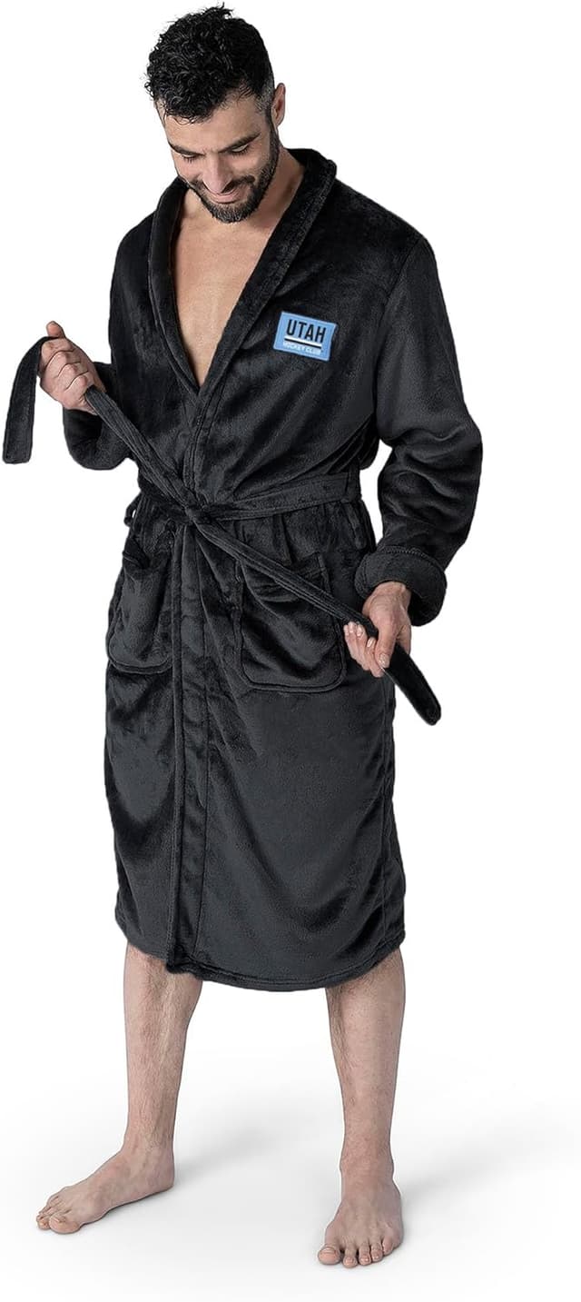 Detalle 2 de Northwest NHL Men’s Transfer Patch Silk Touch Bath Robe (Small/Medium)