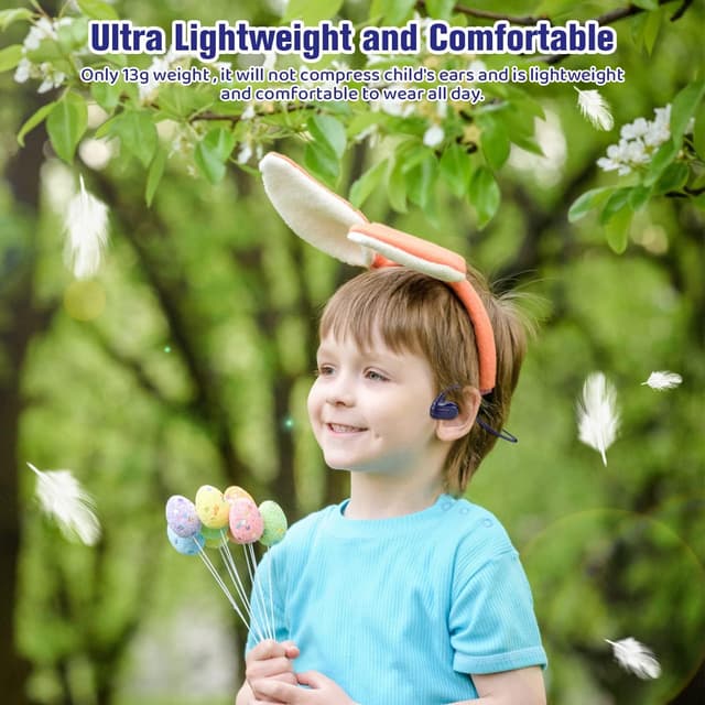 Detalle de BANIGIPA Kids Open-Ear Bluetooth Headphones (13g) with Mic, 10H Playtime