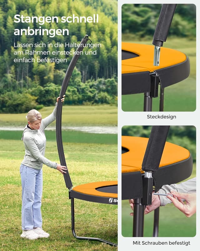 Thumbnail 2 de SONGMICS Trampolin für Kinder mit Sicherheitsnetz, Sicherheitskissen, Leiter und Stahlrahmen (366 cm)