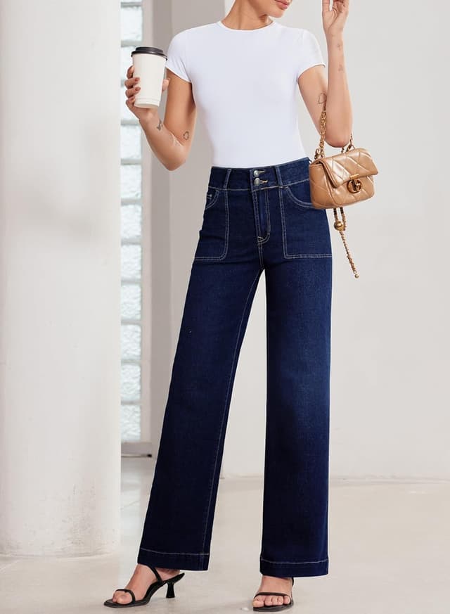 Thumbnail 4 de Sidefeel Wide Leg High Waisted Jeans