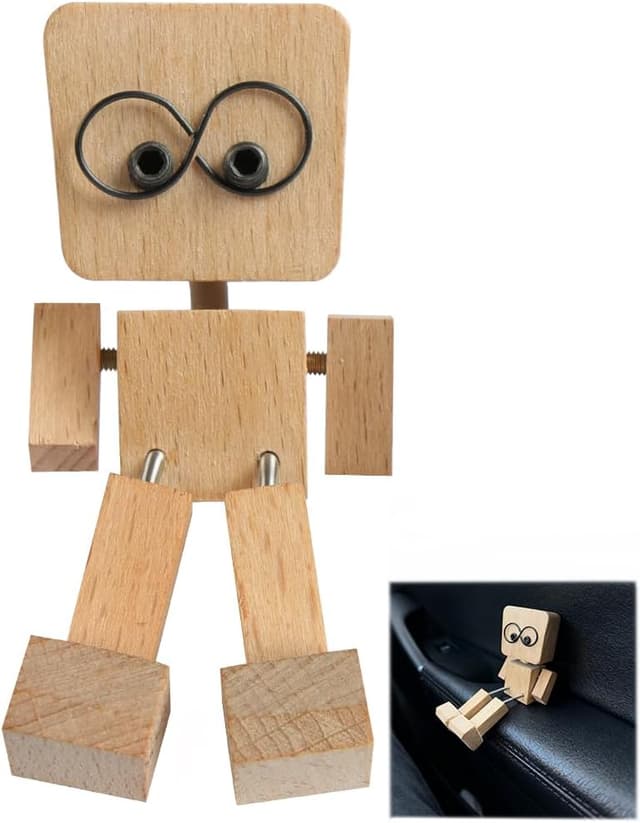 Detalle de Vicloon petite figurine en bois à bascule avec lunettes magnétiques