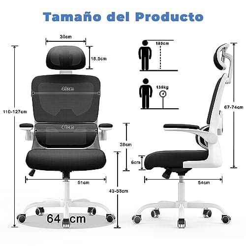 Detalle de naspaluro Silla de Oficina Ergonómica con Reposabrazos