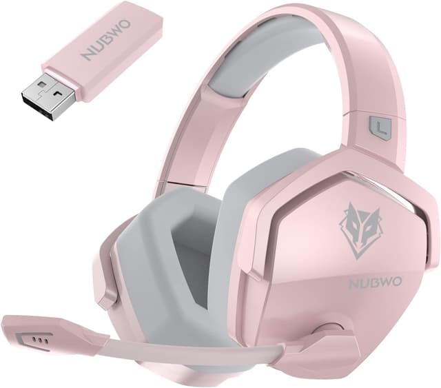 Detalle de NUBWO G06 cuffie gaming wireless 2,4 GHz rosa