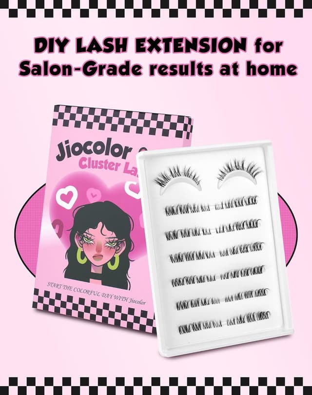 Thumbnail 6 de Cluster Lashes Wispy Cat Eye Half Lashes – 3D C Curl Volumen, natürlich aussehende 3/4 Wimpern (7 Paare)