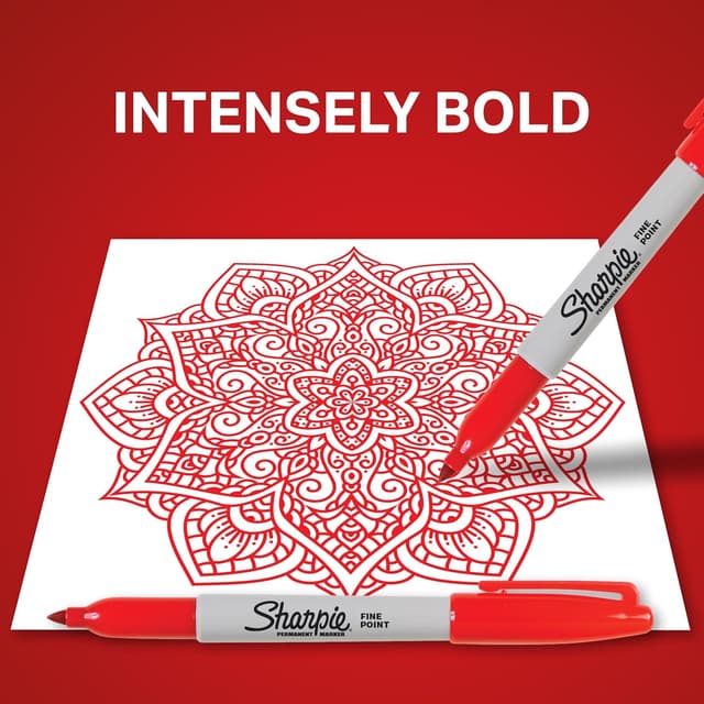 Detalle de Sharpie Permanent Markers Red ink 12 pack