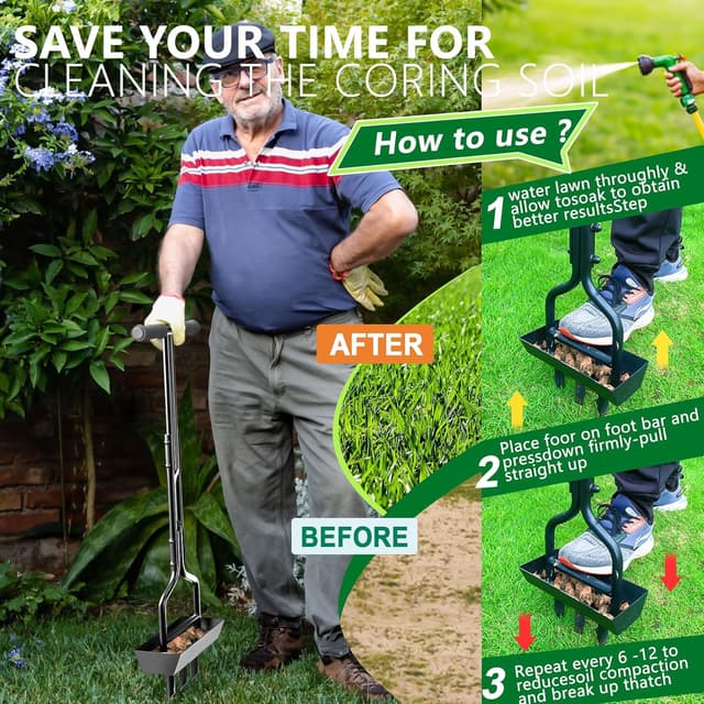 Thumbnail 6 de EEIEER Lawn Aerator Hollow Tine