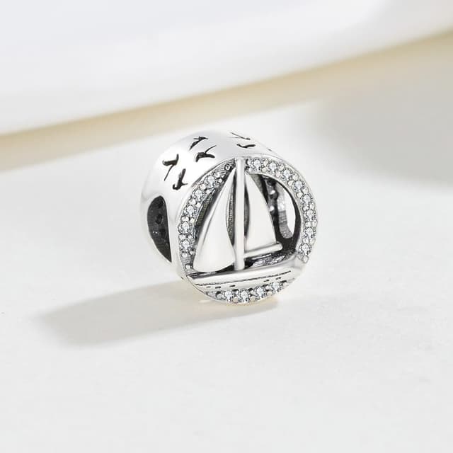 Detalle de BOIGEGU 925 Sterling Silber Anhänger „Eiffelturm“ mit Zirkonia – Reise- und Globetrotter-Kollektion für Armbänder & Ketten