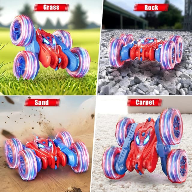Detalle 2 de Spider Remote Control Car — 360° Stunt RC for Kids (4WD, LED Wheel Lights, 2.4GHz, USB-C Charging)