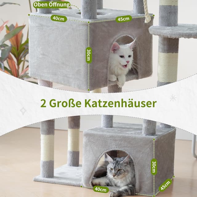 Detalle 2 de Gitelsnour Kratzbaum groß für große, ausgewachsene Katzen – 174 cm mit Hängematte und 15 Kratzstangen